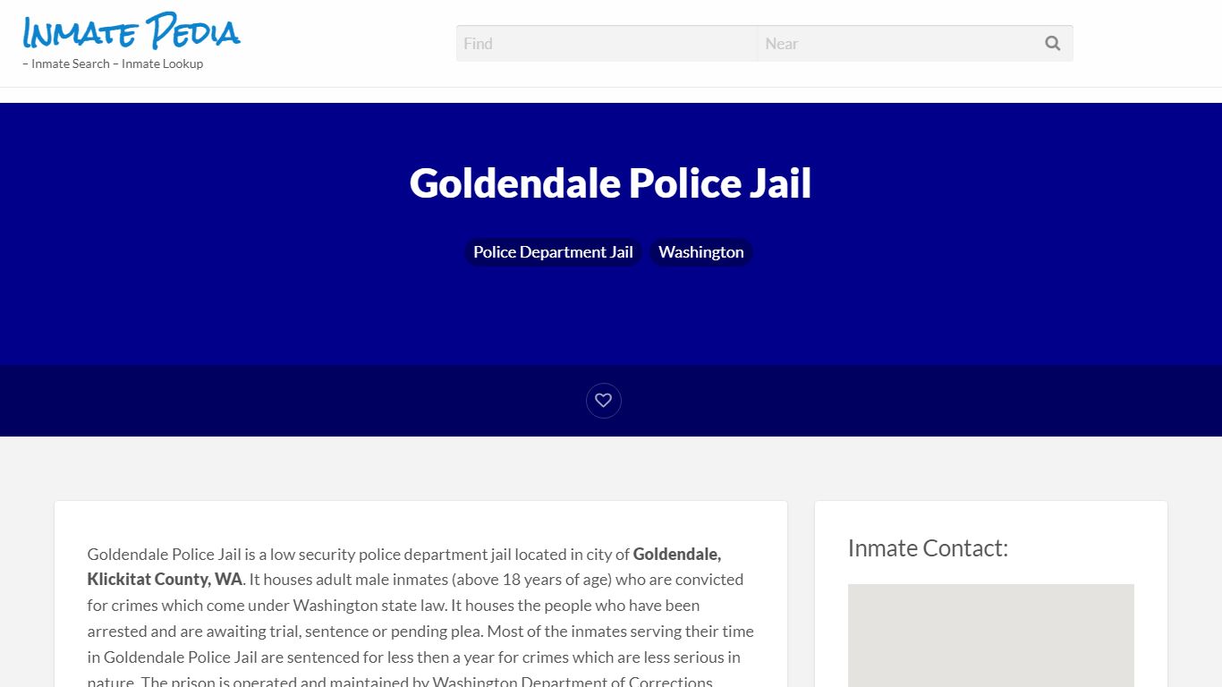 Goldendale Police Jail – Inmate Pedia – Inmate Search ...