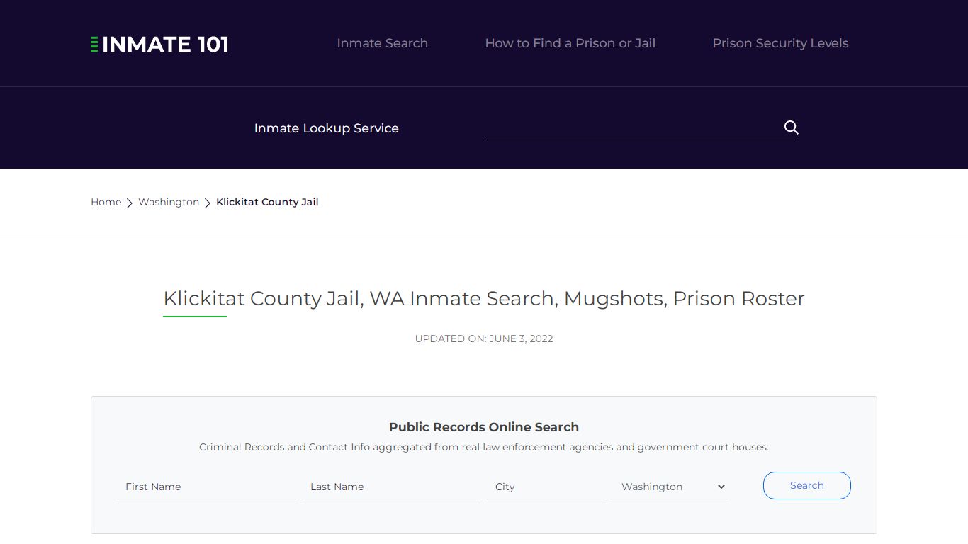 Klickitat County Jail, WA Inmate Search, Mugshots, Prison ...